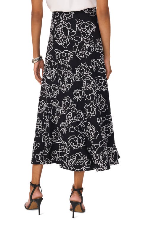 Shop Vince Camuto Bias Cut A-line Midi Skirt In Rich Black