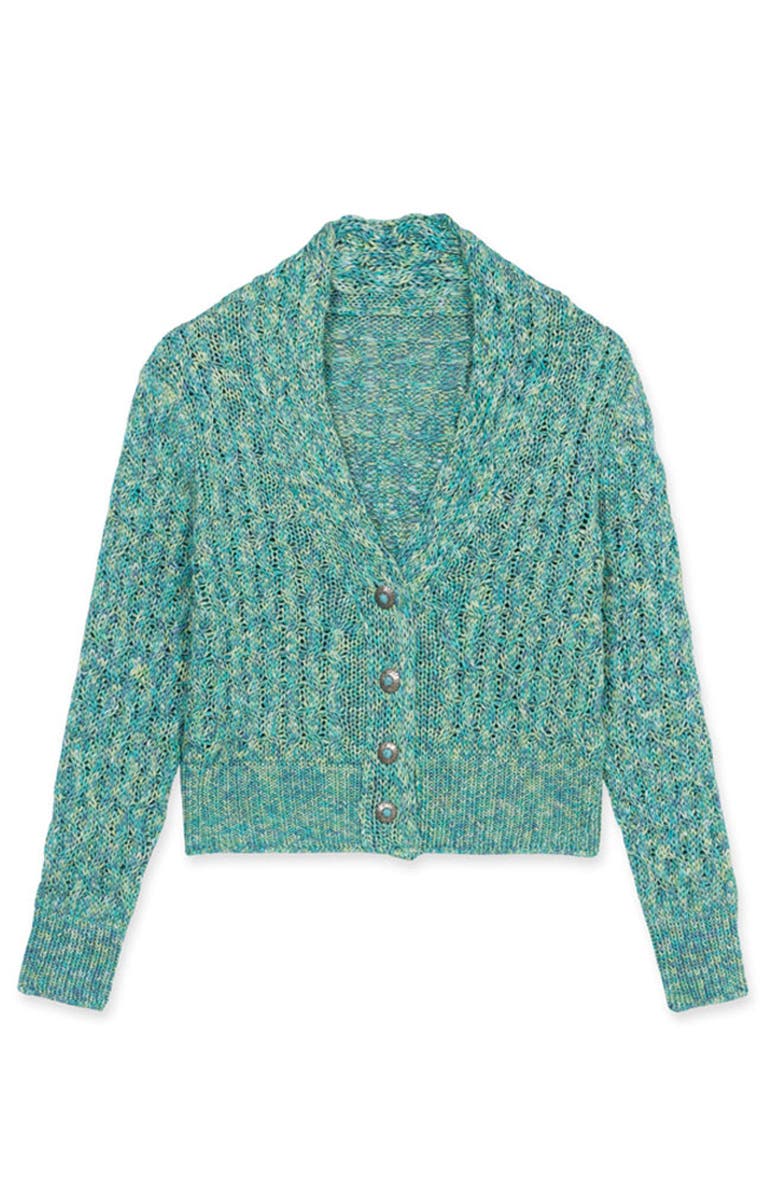Fortela Lola Knit Cardigan, Main, color, Turquoise