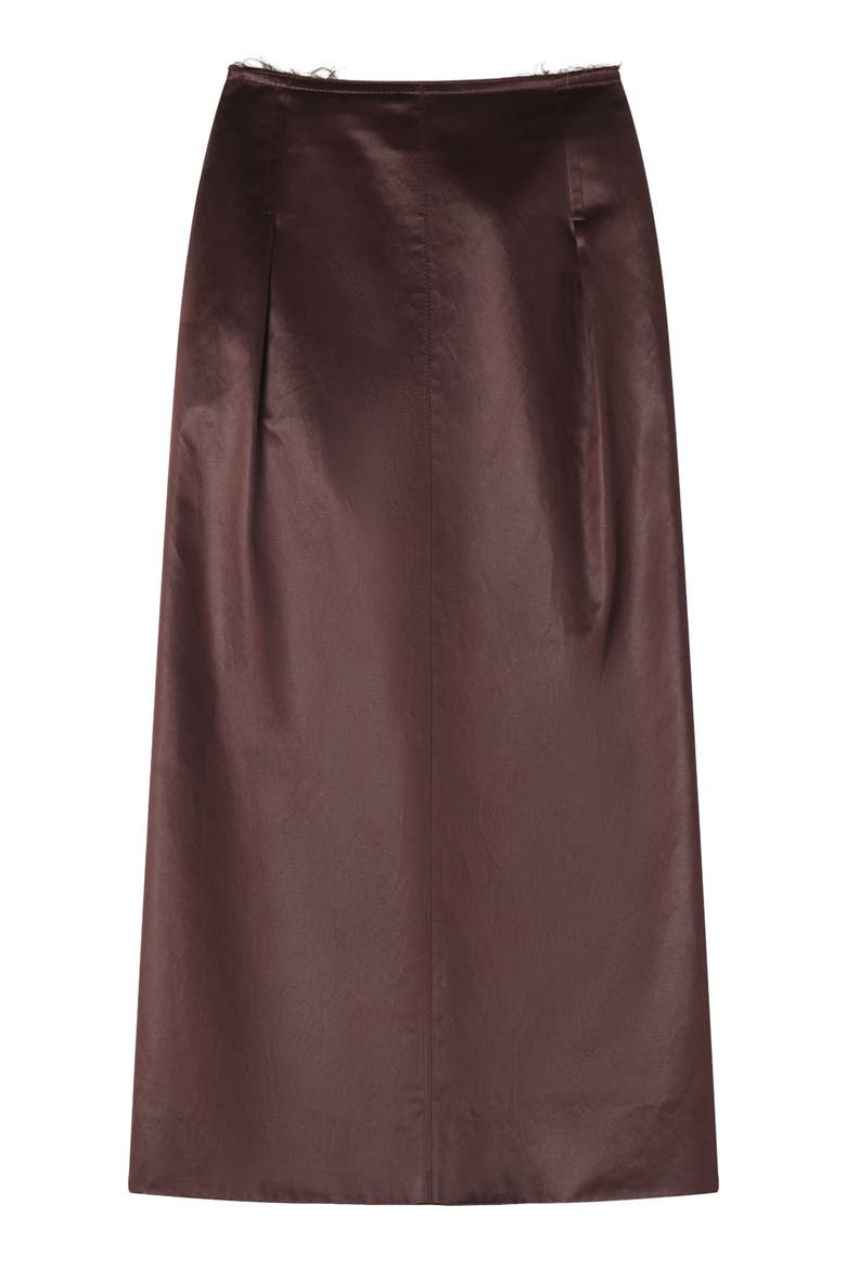 Straight Skirt In Cotton And Viscose, Alternate, color, Mocha