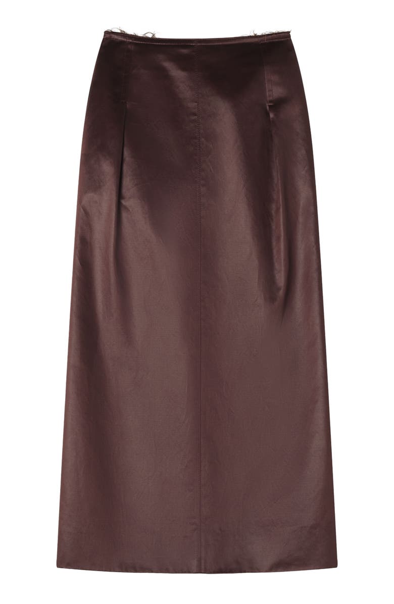 Lanvin Straight Skirt In Cotton And Viscose, Alternate, color, Mocha