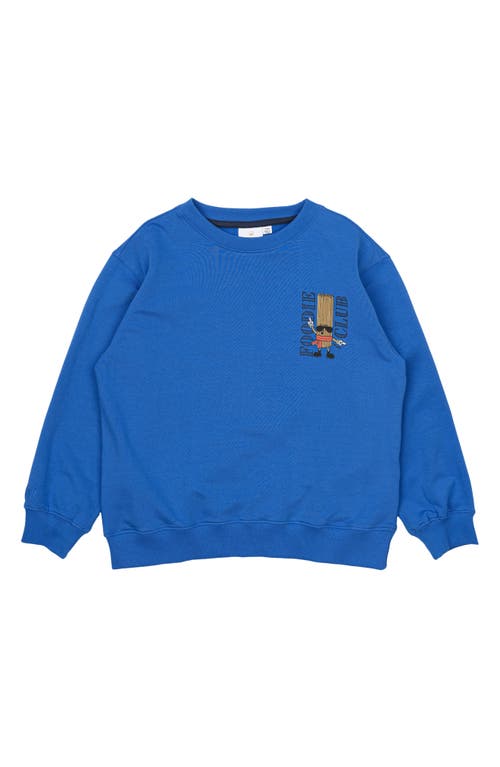 The New Kids' Foodie Cotton Graphic Sweatshirt In Daphne