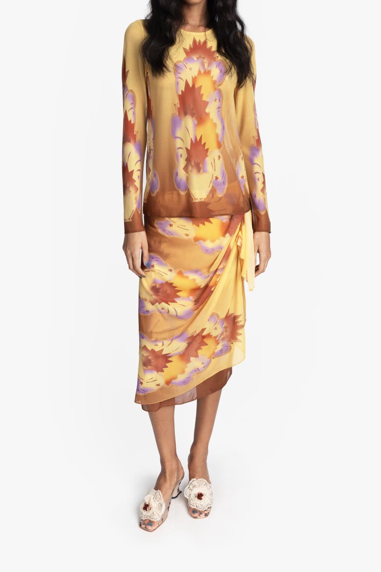 Sunburst Mesh Sarong Skirt, Alternate, color, SUNSET MULTI