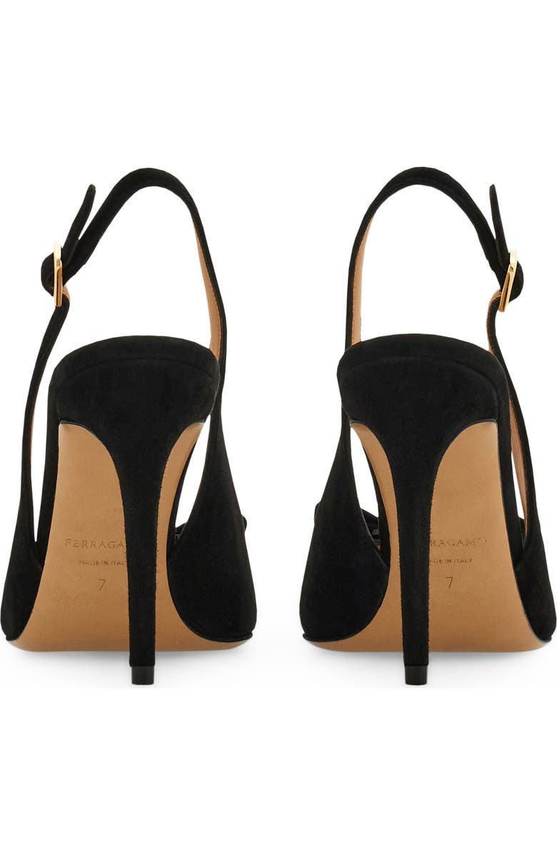 FERRAGAMO Vara Bow Slingback Stiletto Pump, Alternate, color, Nero