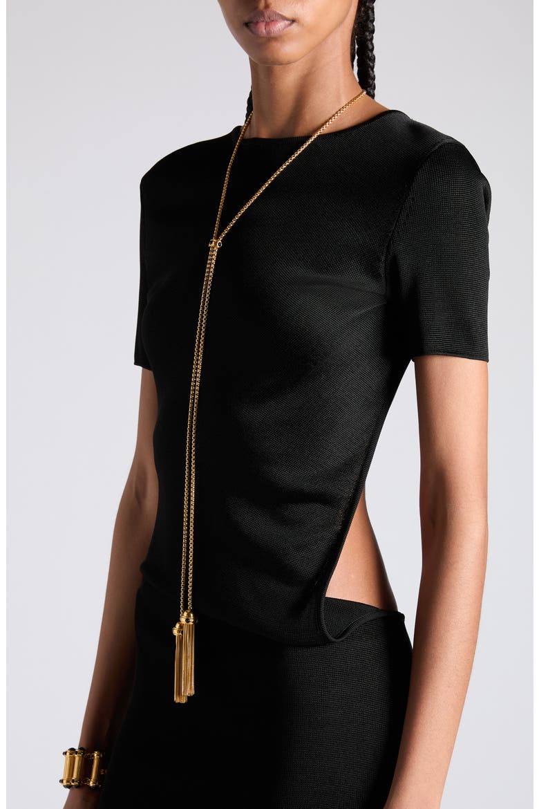 Open Back Double Knit Dress, Alternate, color, LB999 BLACK