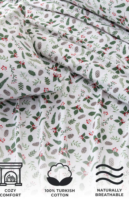 Woven & Weft Turkish Cotton Flannel Holiday Sheet Set In White