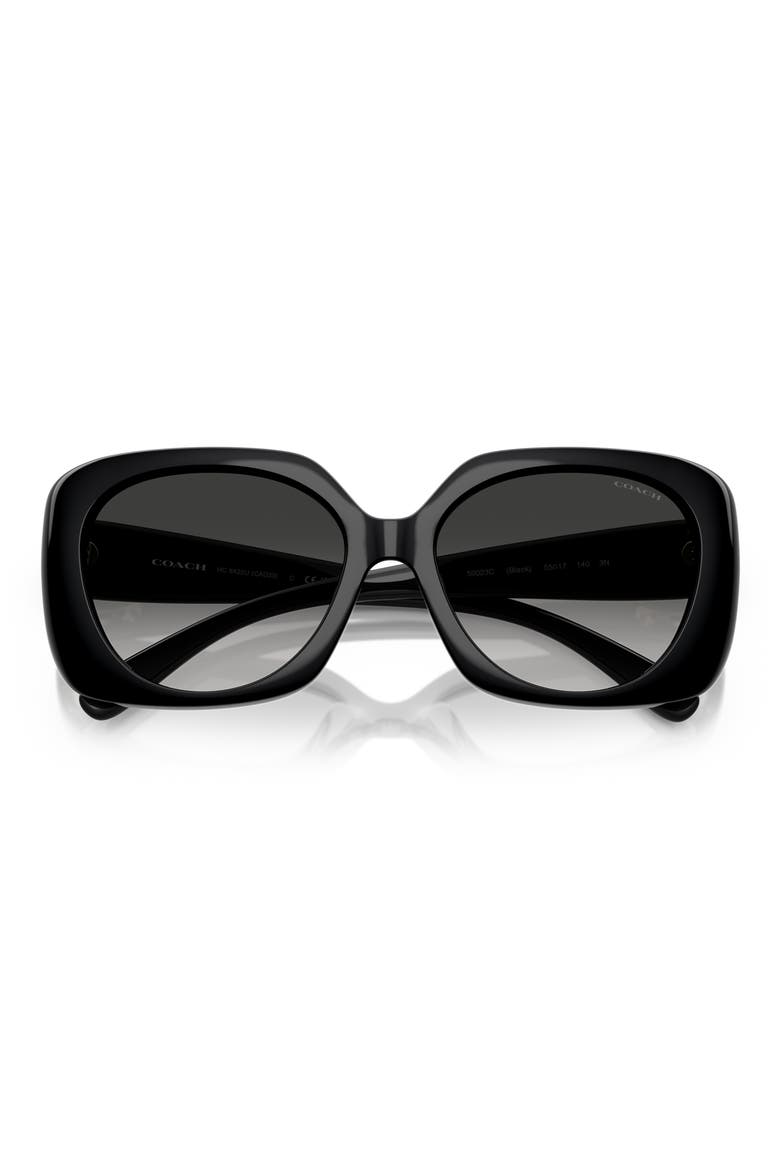 55mm Gradient Square Sunglasses, Alternate, color, BLACK / GREY GRADIENT