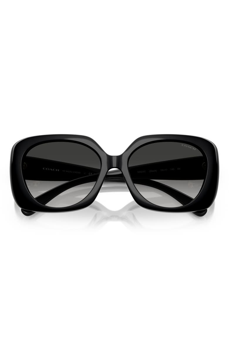 COACH 55mm Gradient Square Sunglasses, Alternate, color, Black / Grey Gradient