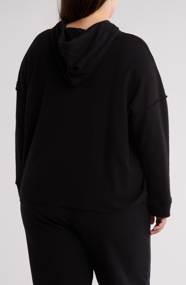 Eileen Fisher Crop Hoodie, Alternate, color, Black