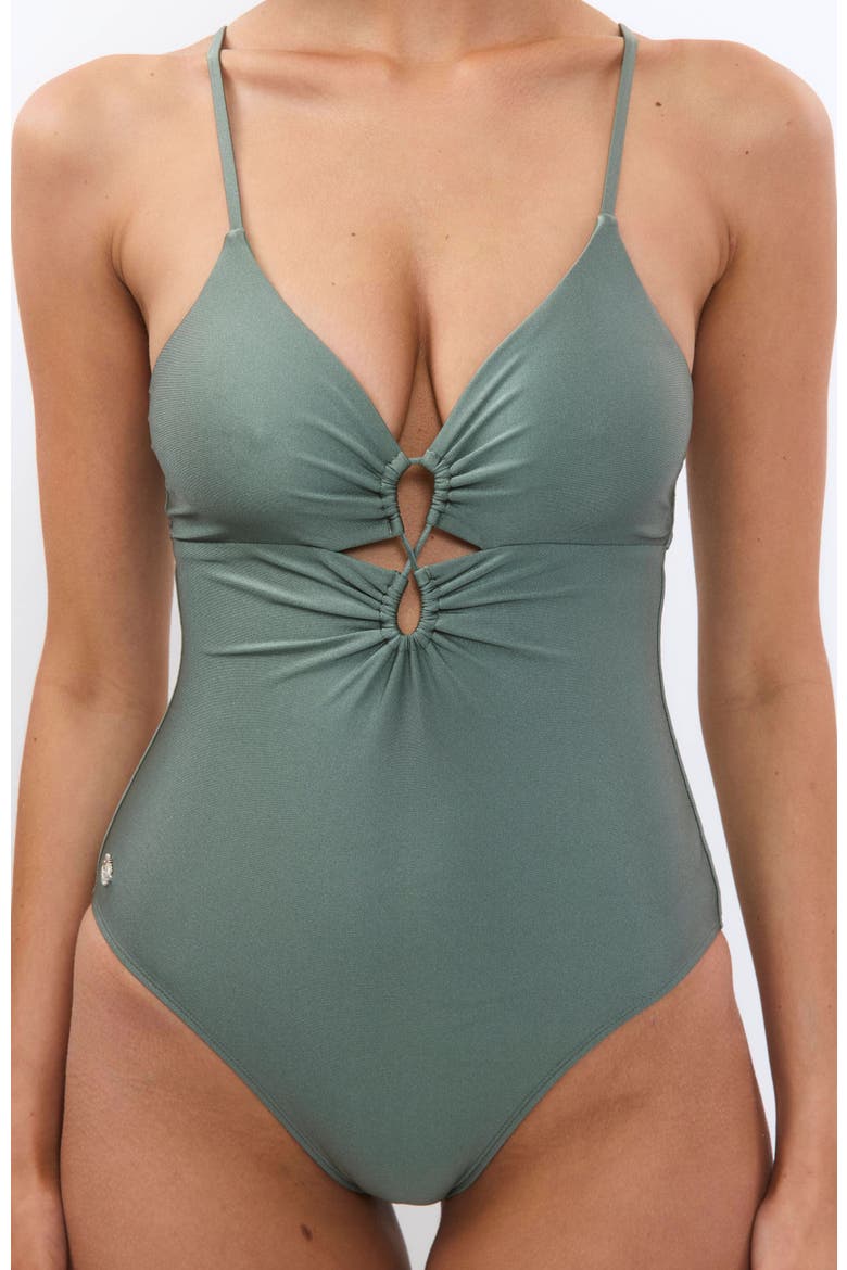 Nyanga Onepiece Swimsuit, Main, color, Sage