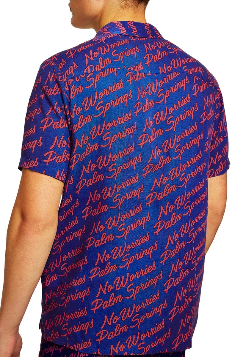 Topman Palm Springs Woven Shirt, Alternate, color, 