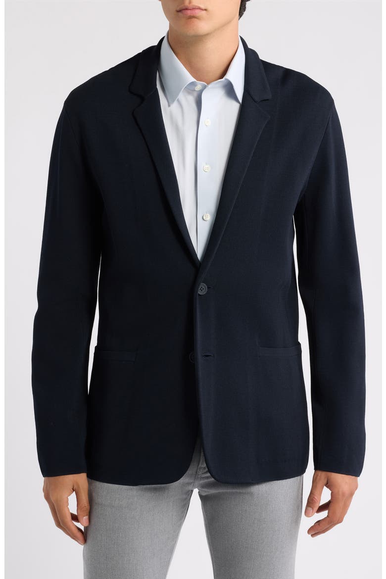 Lightweight Knit Sport Coat, Main, color, SOLID BLUE NAVY