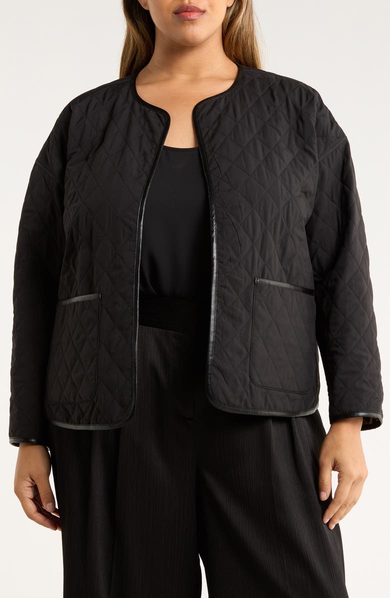 Tahari ASL Reversible Leopard Print Quilted Jacket, Alternate, color, Natural Leopard