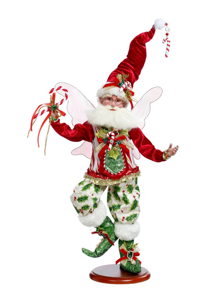 Candycane Holly Fairy on Base, Main, color, Red