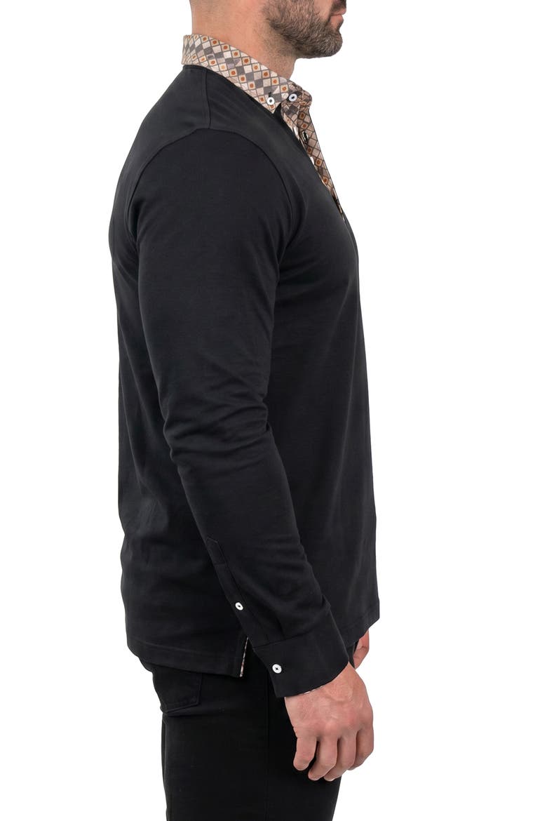Newton Long Sleeve Polo, Alternate, color, BLACK