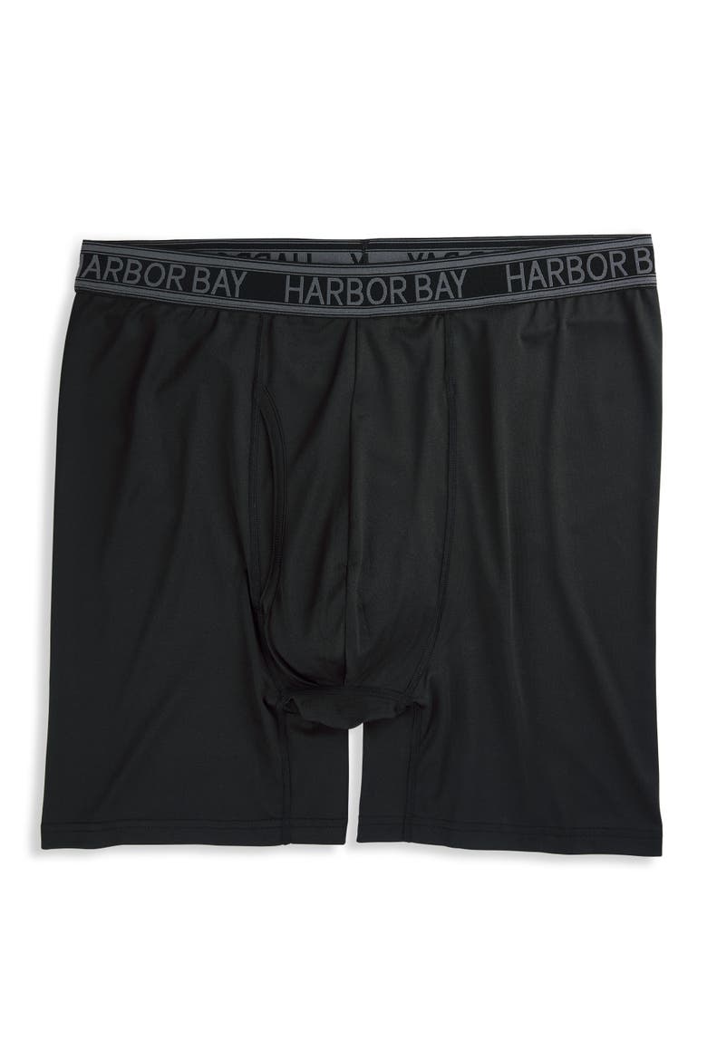 Big & Tall Tech Stretch Solid Boxer Briefs, Main, color, BLACK
