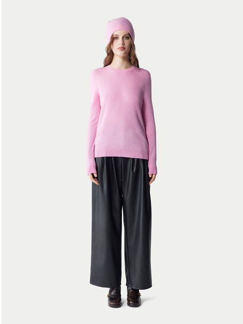 Gobi Mongolian Cashmere Cashmere Hat And Sweater Set In Pink Frosting