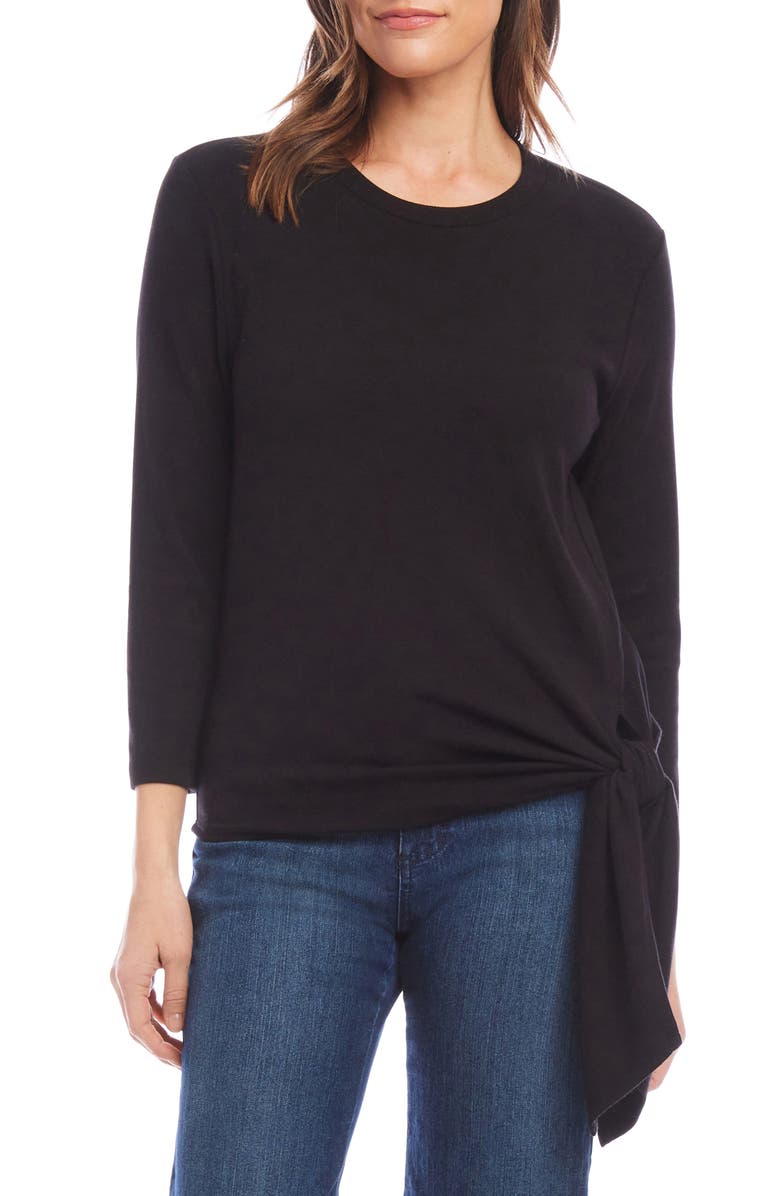 Karen Kane Tie Hem Crewneck Top, Main, color,