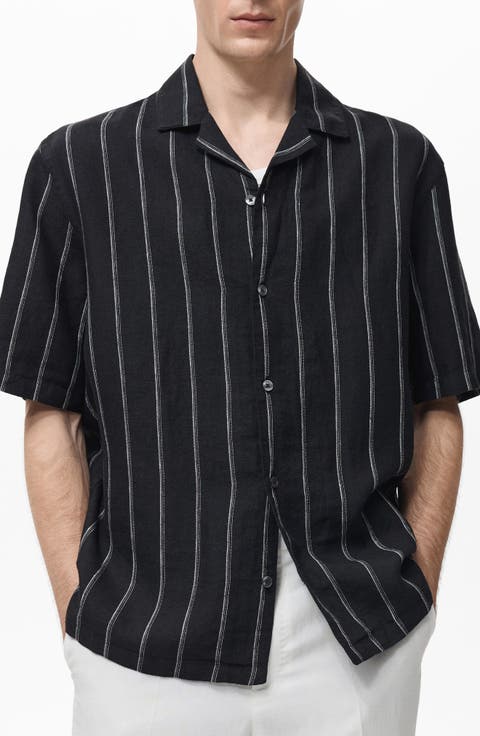 Stripe Linen Camp Shirt