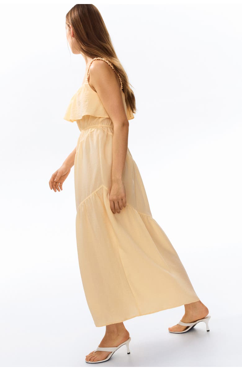 H&M Flounced Tiered Dress, Alternate, color, Light Yellow