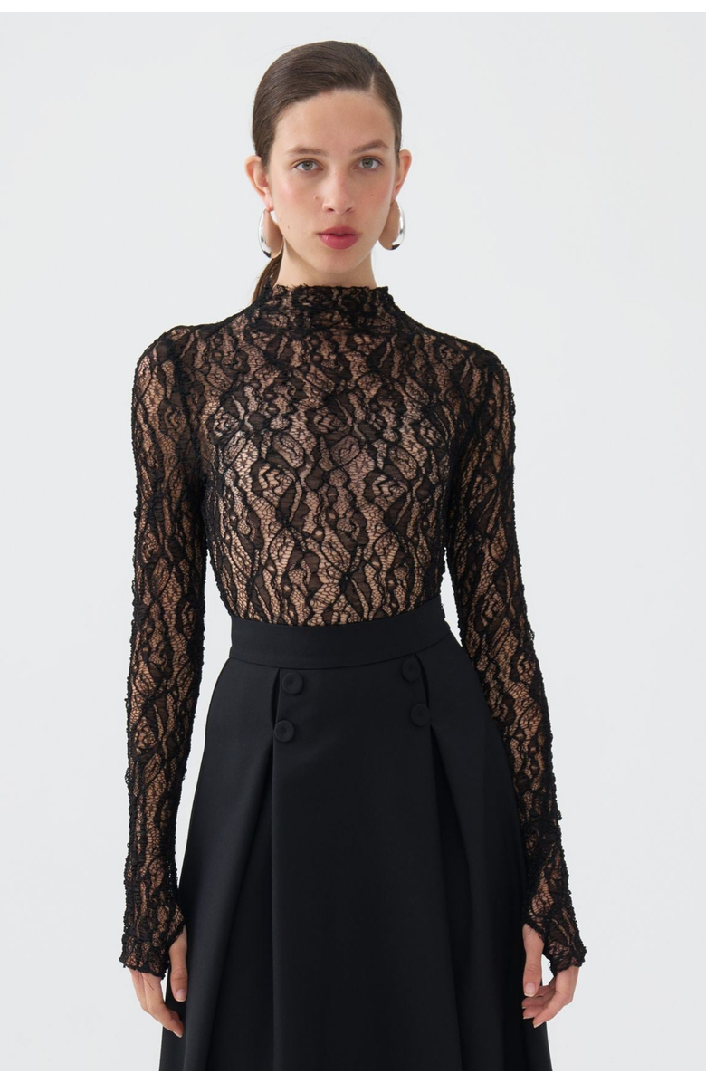 Nocturne Sheer Tulle Top, Main, color, 