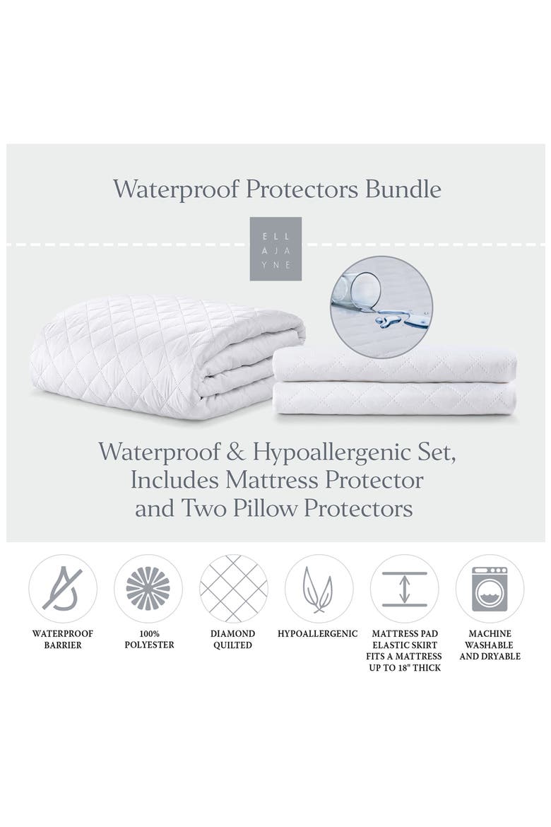 Waterproof & Hypoallergenic Mattress & Pillow Protector, Alternate, color, WHITE