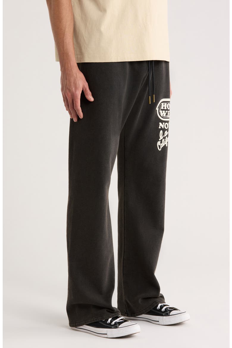 Not Allowed Graphic Cotton Fleece Pants, Alternate, color, BLACK