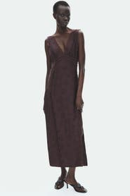 H&M Lace-trimmed Jacquard-weave Dress