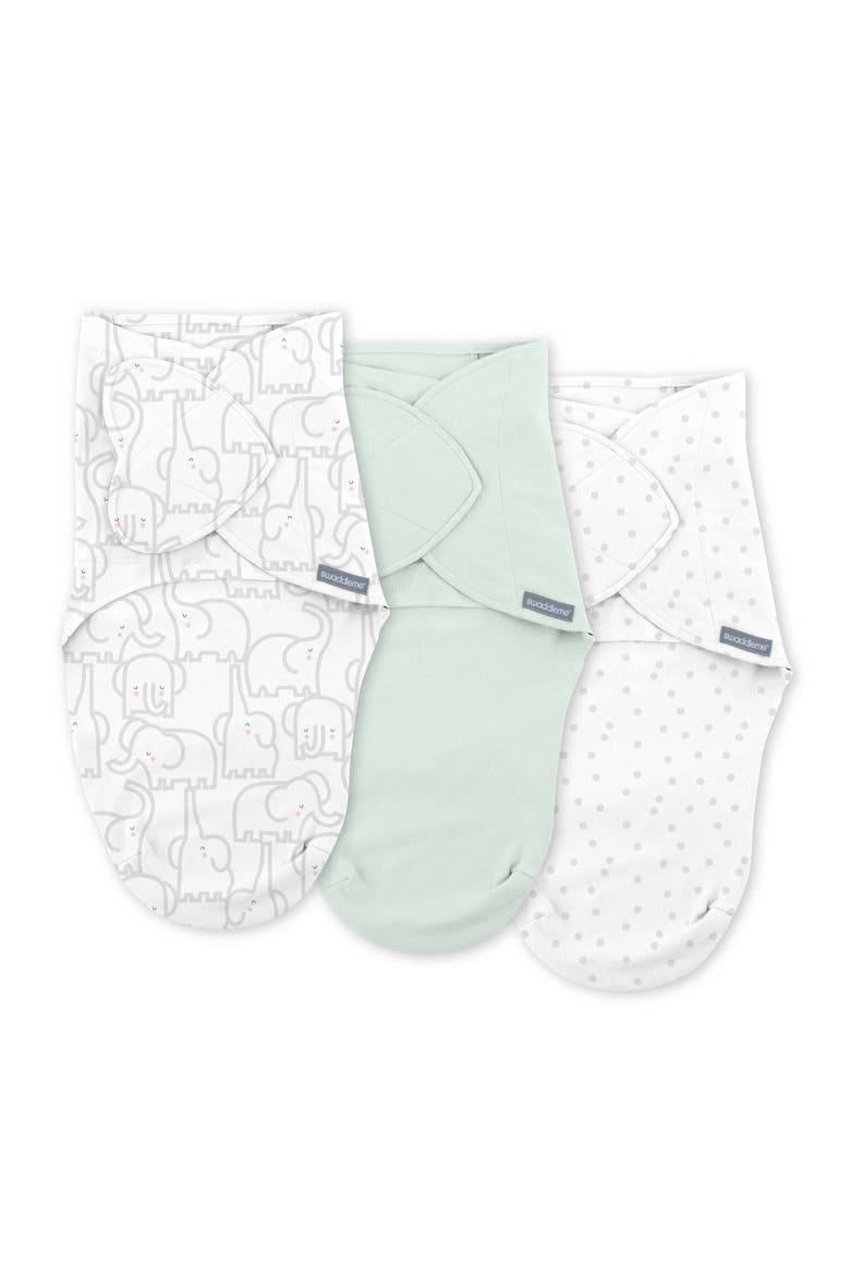 SwaddleMe by Ingenuity Monogram Collection Baby Swaddle, Main, color, WHITE