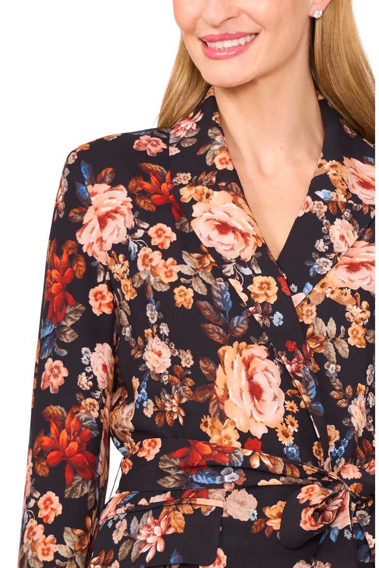 Floral Blazer, Alternate, color, RICH BLACK