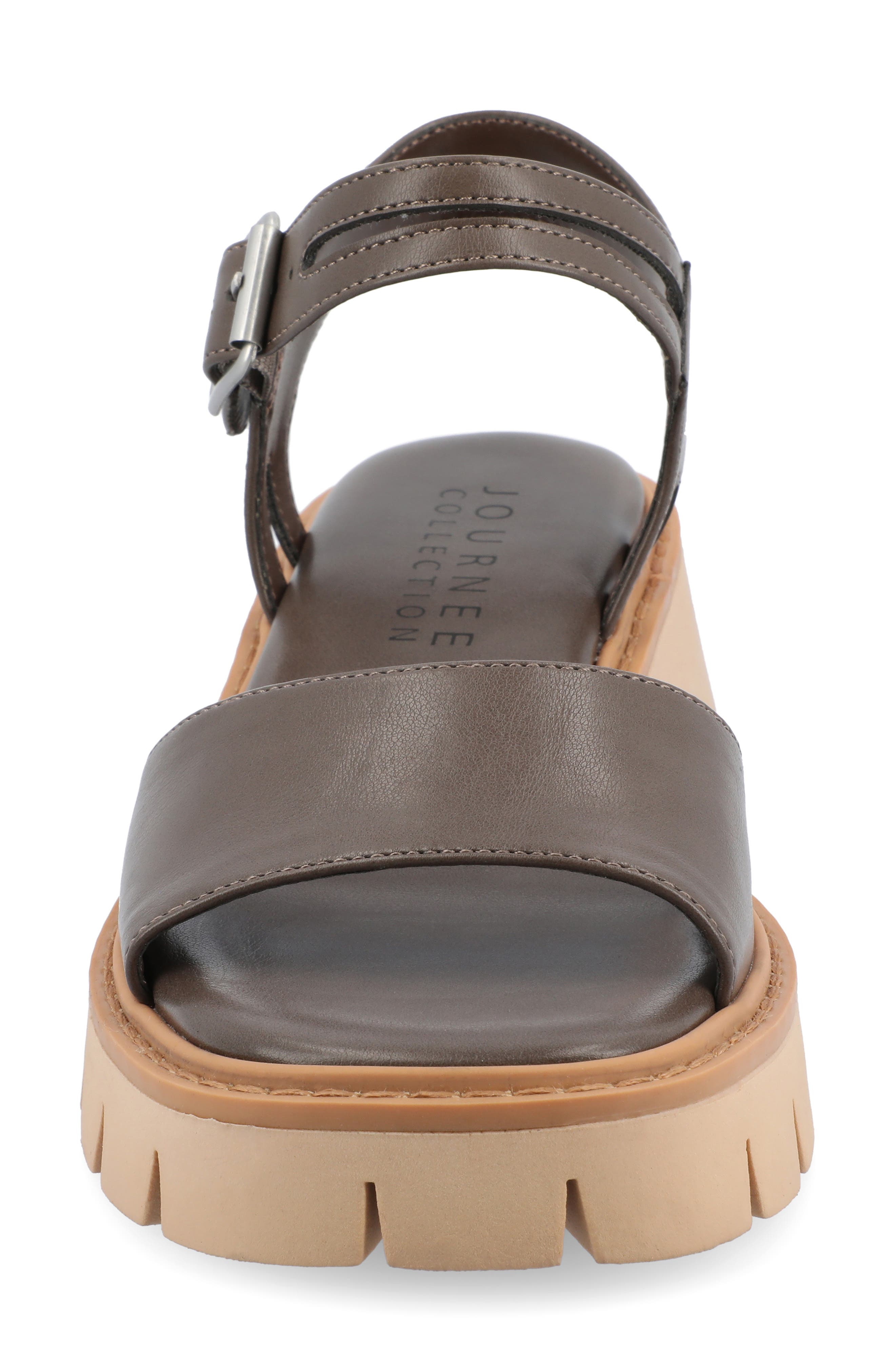 Journee Collection Lug Platform Sandal, Alternate, color, Taupe