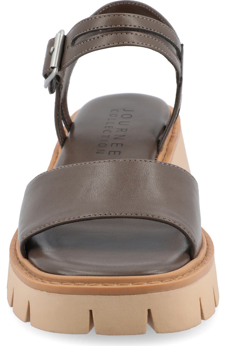 Journee Collection Lug Platform Sandal, Alternate, color, Taupe