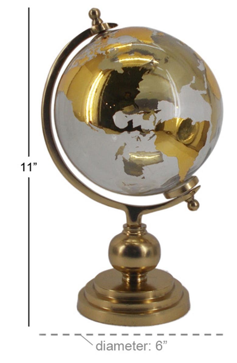COSMO BY COSMOPOLITAN Goldtone Aluminum Globe with Glass Globe, Alternate, color, 