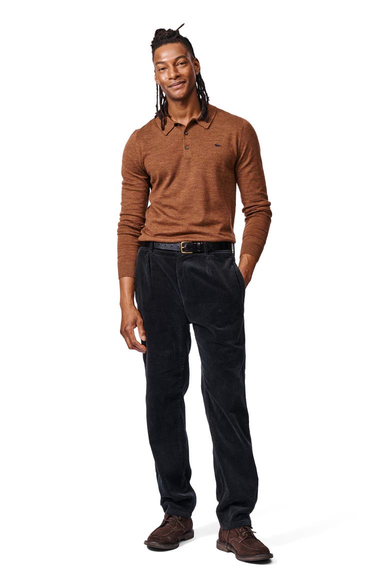 Chapel Merino Long Sleeve Polo, Alternate, color, Rust