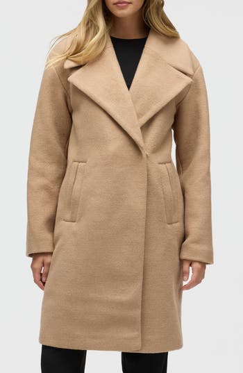 Nvlt Notch Lapel Felted Coat In Brown