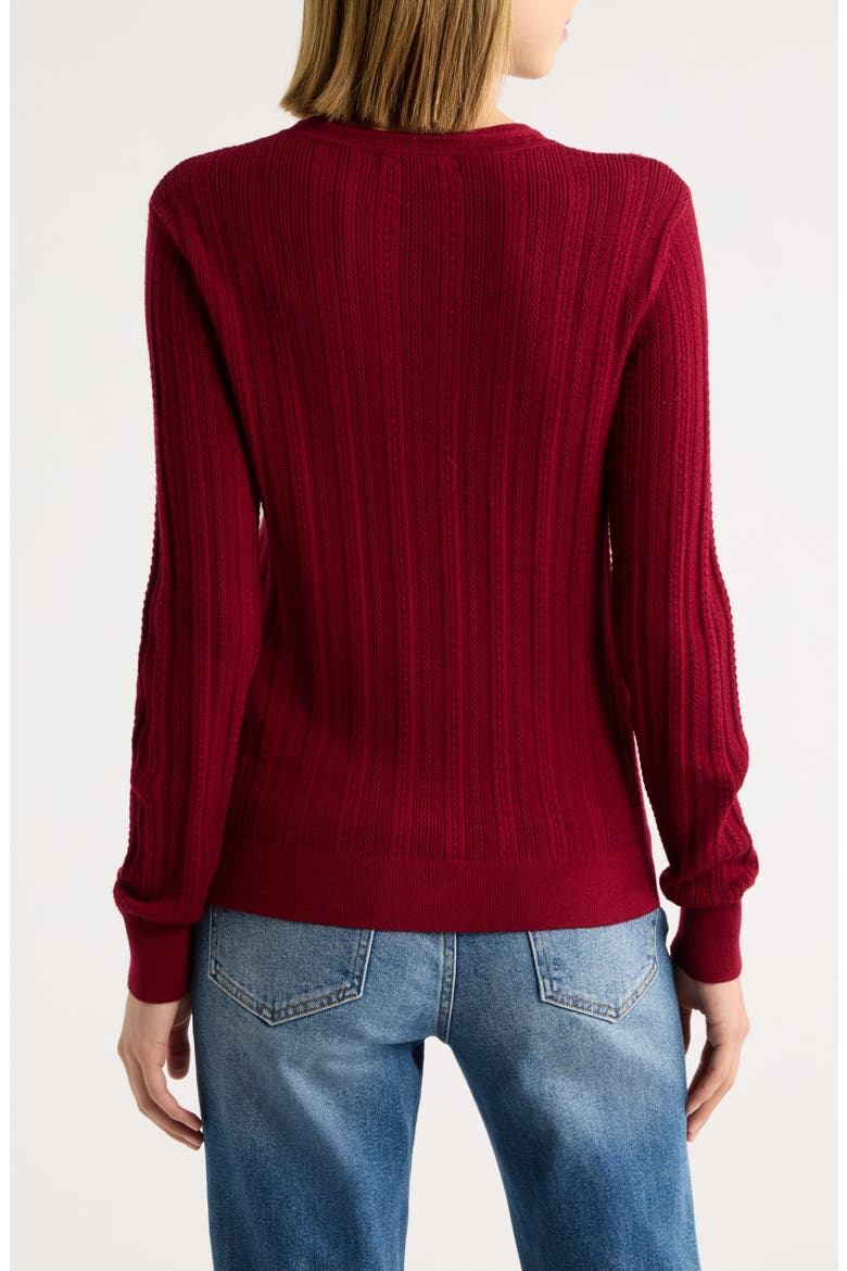 Rhodes Wool Crewneck Cardigan, Alternate, color, POMEGRANITE