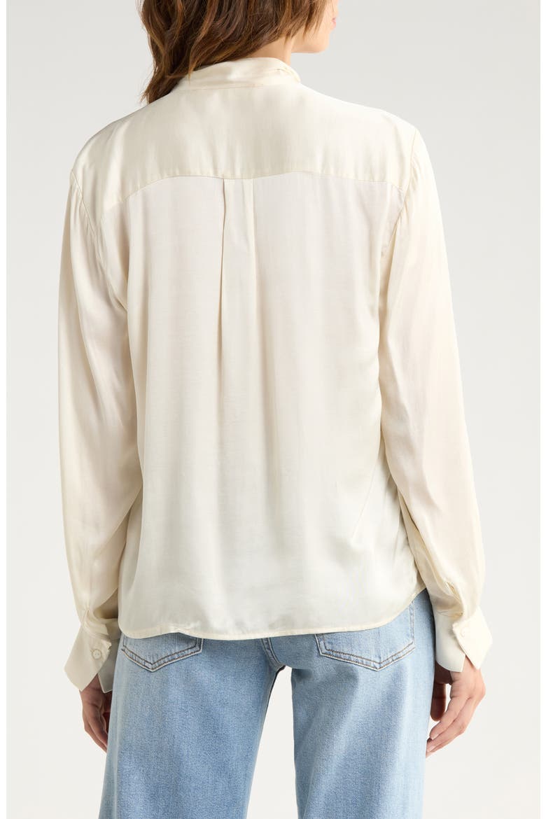 Mabry Tie Neck Long Sleeve Satin Top, Alternate, color, CREAM