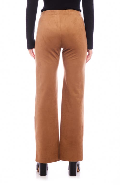 Karen Kane Presley Faux Suede Bootcut Pants In Cognac