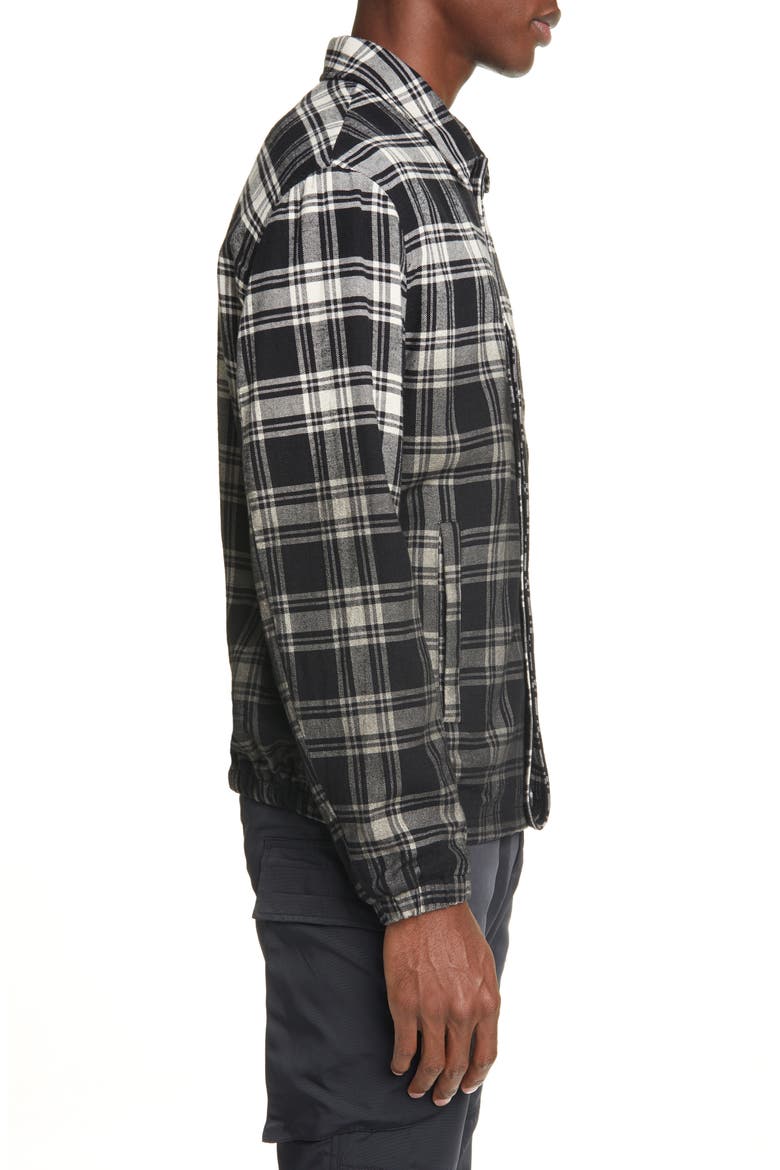 Plaid Button-Up Flannel Shirt Jacket, Alternate, color, BLACK PLAID