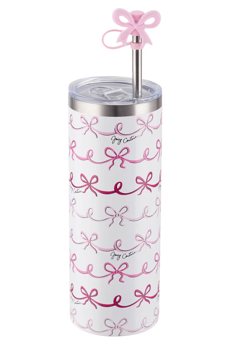 24-Ounce Glam Sip Water Bottle, Main, color, PINK DOODLE BOWS