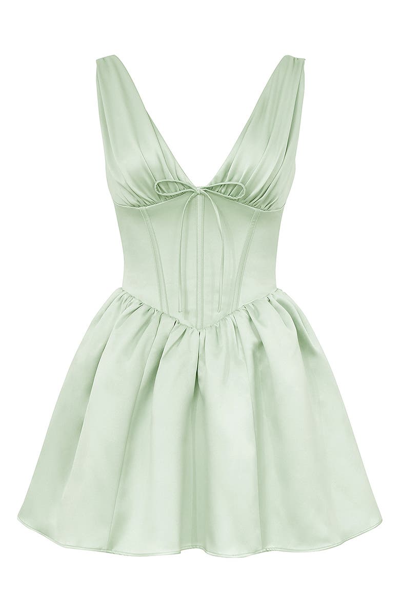 HOUSE OF CB Emmeliette Satin Minidress, Alternate, color, Pistachio