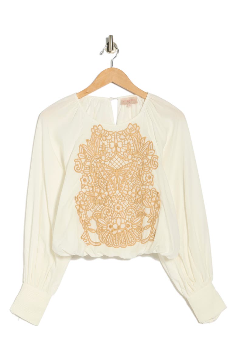 CIEBON Lenny Embroidered Top, Alternate, color, White