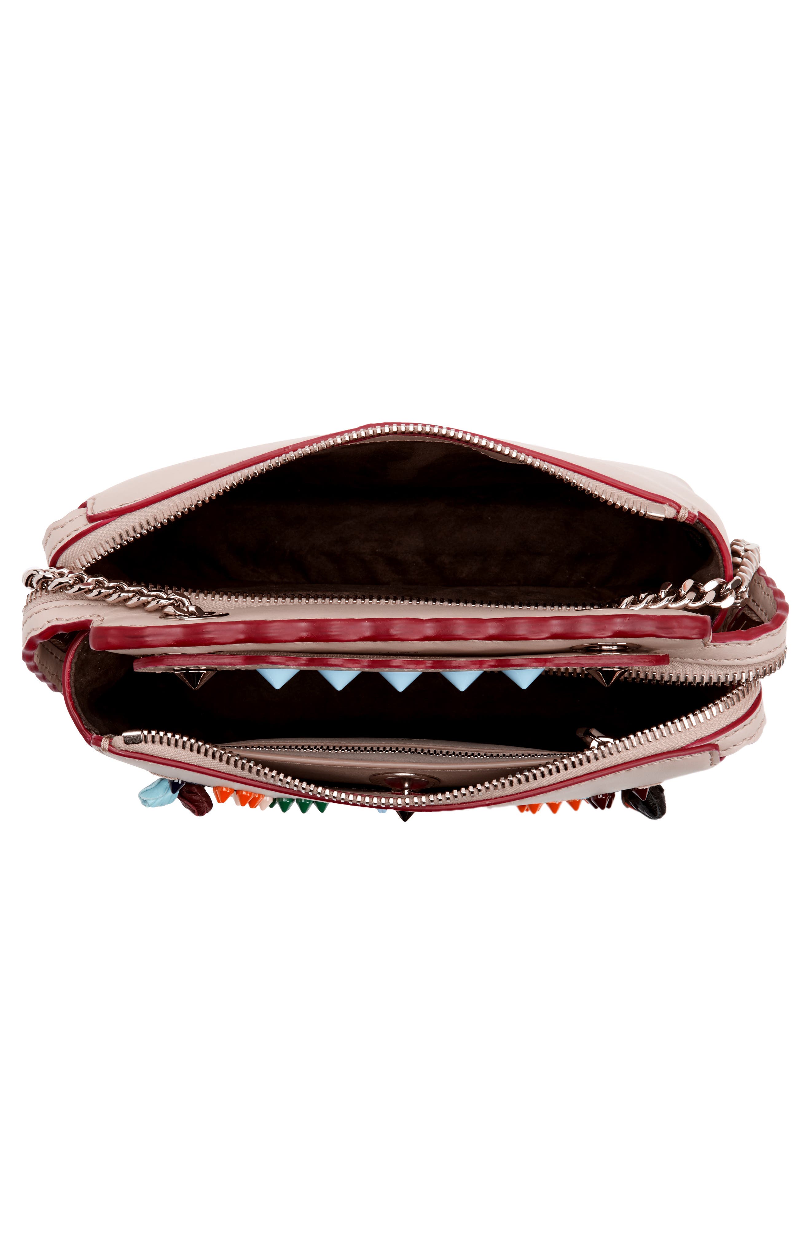 Fendi Small Dotcom Leather Shoulder Bag, Alternate, color, 