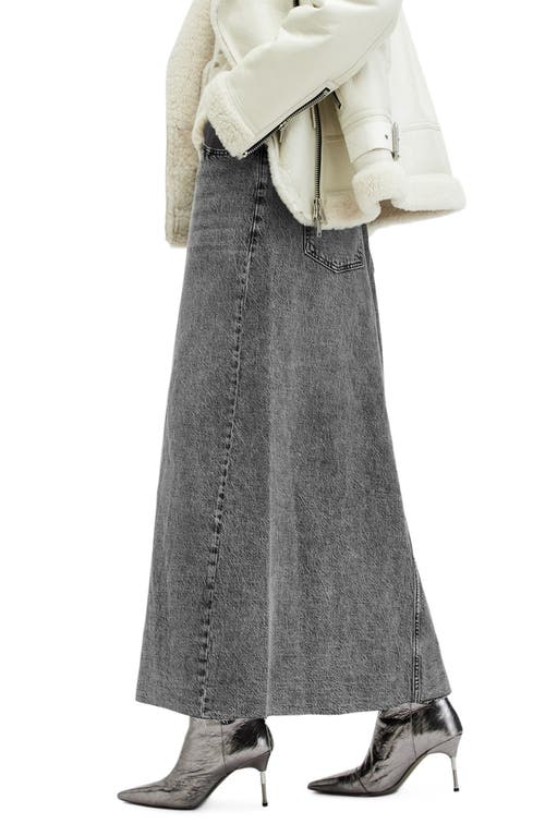 ALLSAINTS ALLSAINTS NOIR ASYMMETRIC WAIST DENIM MAXI SKIRT