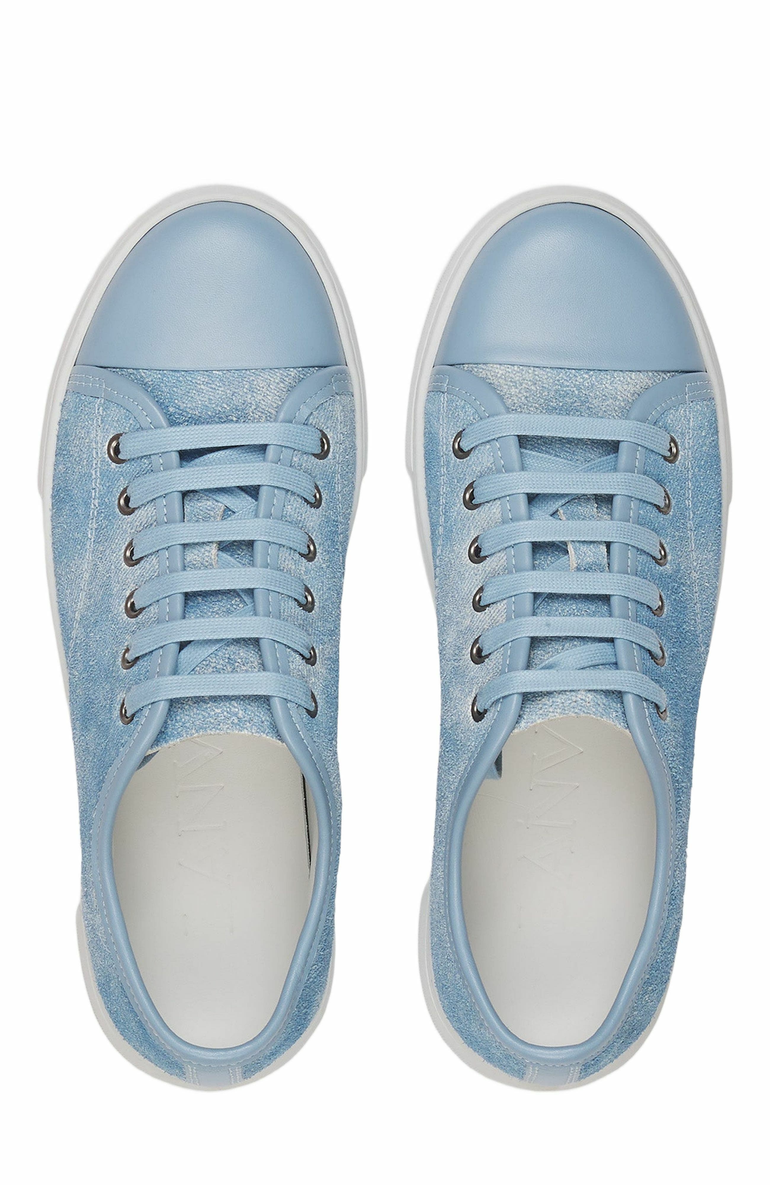 Lanvin Dbb1 Sneakers In Faded Denim For Women, Alternate, color, 