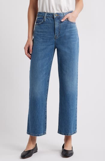 Orders Frame Le Jane High-Rise Two-Tone Straight-Fit Jeans