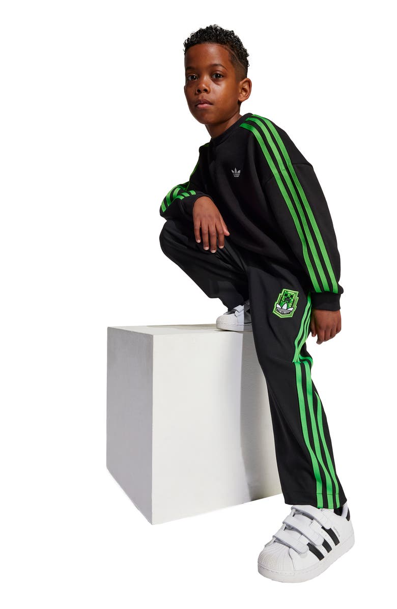 adidas Originals x Minecraft<sup>®</sup> Kids' Crewneck Sweatshirt & Pants Set, Alternate, color, 