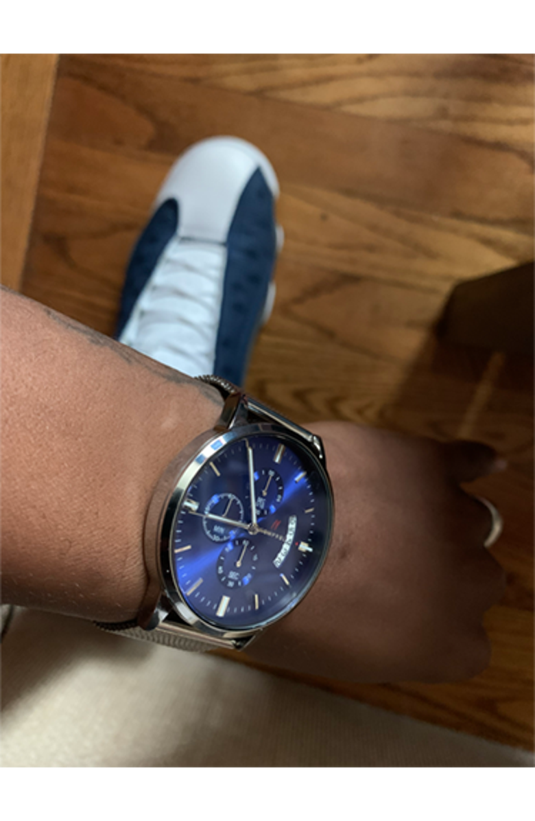 NCMPRBL Prolific 42 Men's Chronograph Watch, 43MM, Alternate, color, Silver/Blue