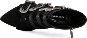 Tjeerd Snakeskin Embossed Open Toe Bootie