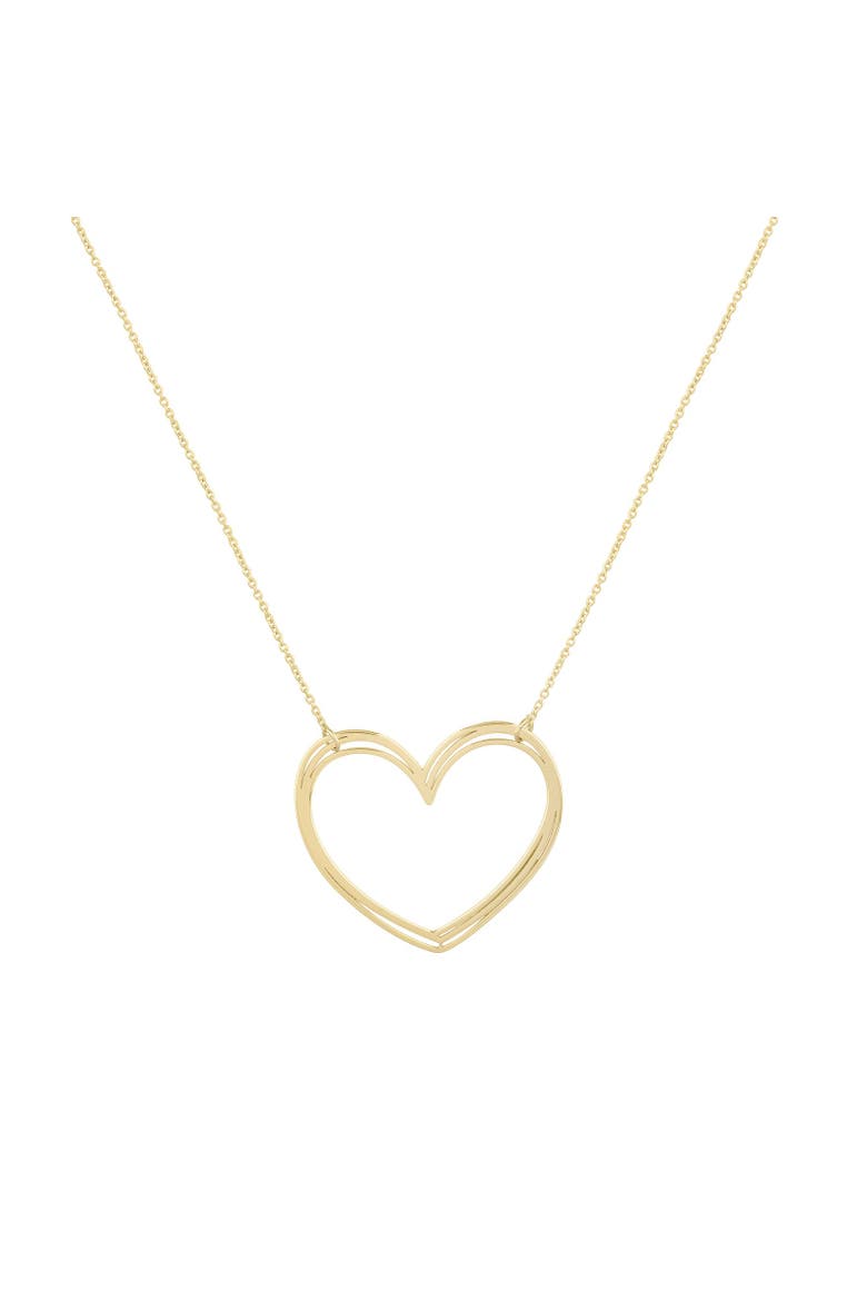 Large Gold Open Heart Necklace, Main, color, Yellow Gold