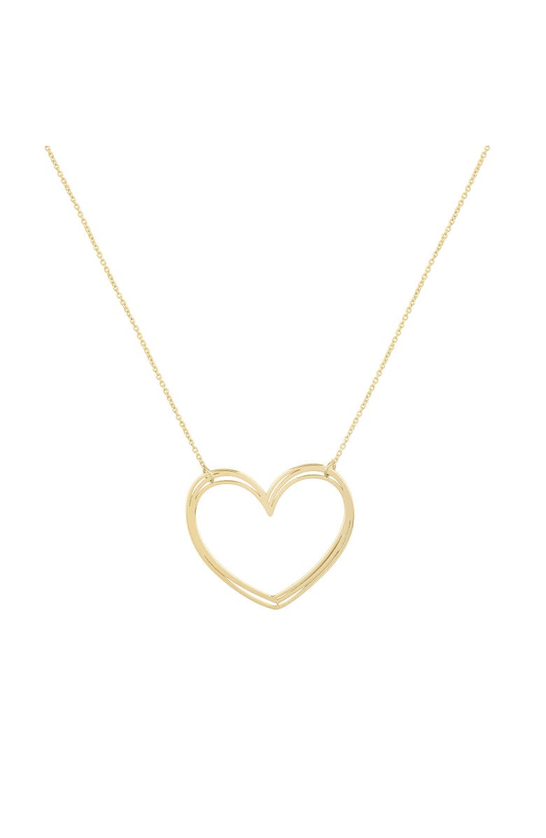 The Lovery Fine Jewelry Large Gold Open Heart Necklace, Main, color, Yellow Gold